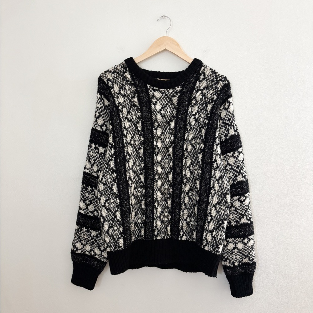 Vintage Black Patterned Sweater